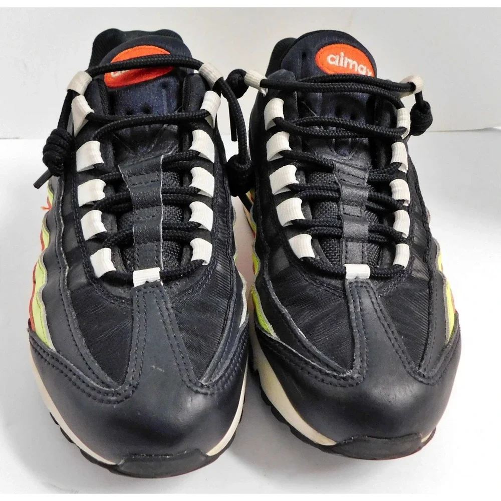 Nike Air Max 95 Black Neon Red Womens Shoes Sneakers 307960-019‎ Size 7